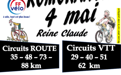 04/05/2025 – Rando Route VTT et Gravel La Reine Claude à Romorantin