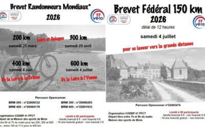 brevets 2026 : brevet fédéral de 150 km – BRM 200, 300, 400 et 600